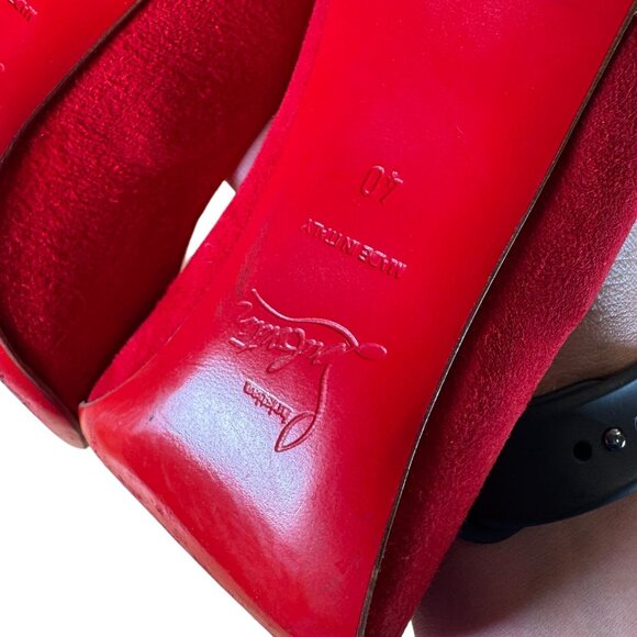 Christian Louboutin Pigalle Follies 100 Red Suede Oeillet Pump Heel Size EU 40 - Picture 8 of 10